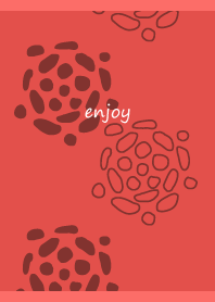Round flowers on red