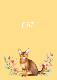 Abyssinian on brown & yellow