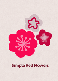 手描きの赤いお花