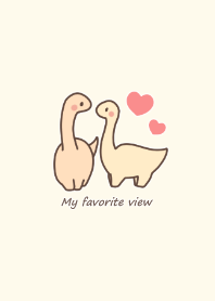 Dinosaurs Couple -yellow-