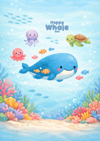 Happy Blue Whale Sea