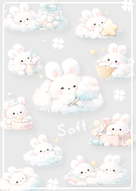 Gray Cotton Candy Bunny