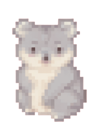 Koala Pixel Art Theme  BW 04