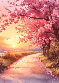 Cherry blossoms and sunset Vol.1