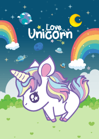 Unicorn Garden Galaxy Navy Blue