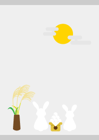 Rabbits and the Moon on gray