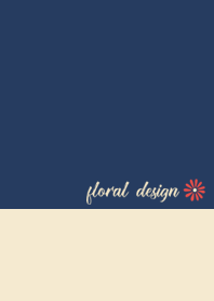 大人可愛いフラワーデザイン＊ネイビー