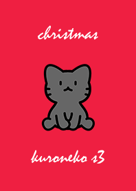 black cat christmas red s03