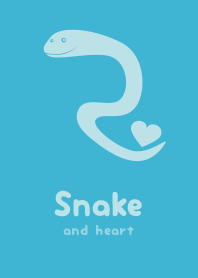 Snake & heart Aqua