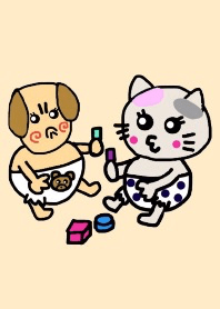 バブー猫とバブー犬 ライトベージュ