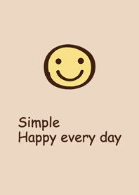 簡約黃色咖啡色微笑