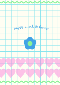 HAPPY CHECK&FLOWER palegreen