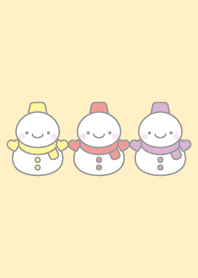 Yellow red purple: snowman trio theme