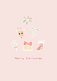 misty cat-Merry Christmas pink simple