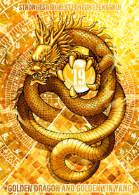 Golden dragon and golden YinYangLucky 19