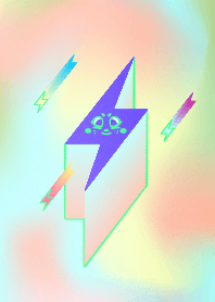 Excited Lightning Lady Neon Background.