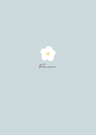 Simple Small Flower / pale Blue x Gray