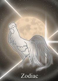 Zodiac chicken and moon JPN