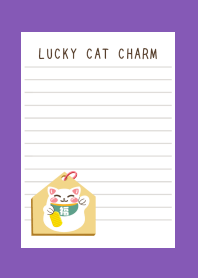 LUCKY CAT CHARM NOTEBOOKj-PURPLE-YELLOW