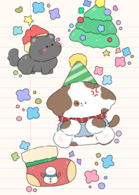 little dog with scratch book