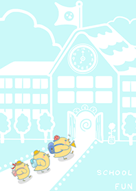 yellow duck school fun-pale indigo (bw3)