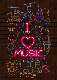 I Love music - Neon