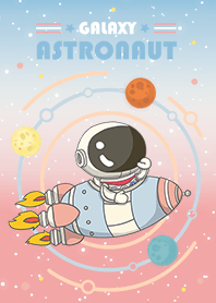 火箭宇宙 可愛寶貝太空人 浪漫漸層 紅色