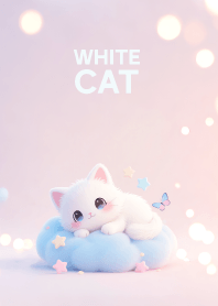 Kawaii White Cat On Clouds Theme (JP)