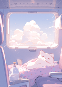 電車の中のかわいい猫❤️