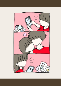 男の子と女の子◎カップル/赤色/レッド2