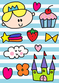 (princess x light blue border )