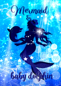 煌めく海で笑う人魚と子イルカ★浄化と美容