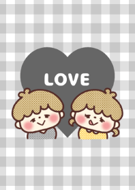 Love Couple and Gingham Check Theme -40-