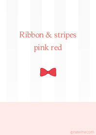 Ribbon & stipes pink red