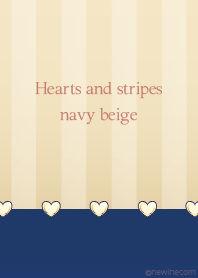 Hearts and stripes navy beige