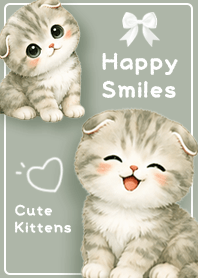 Happy Smiles Cute Kittens green