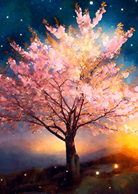 Beautiful night cherry blossoms#2638