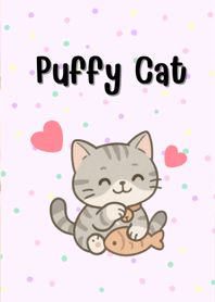 Puffy Cat - Purple