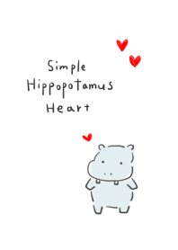 simple hippopotamus heart white gray.
