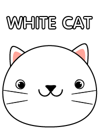 simple Cute White Cat theme vr.2