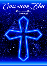 Cross neon blue+space