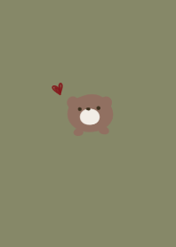 Khaki beige and bear. heart.