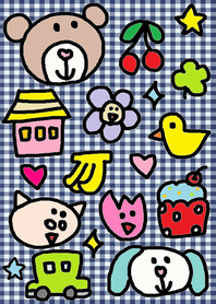 Lilo theme navy check