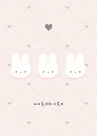ふわもこ うさぎ Tile1 - ピンクベージュ 2