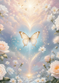 Lovely flowers and butterflies