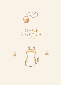 シンプル ねこ 紅茶 ベージュ