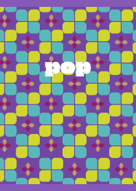retro pop pattern on purple JP