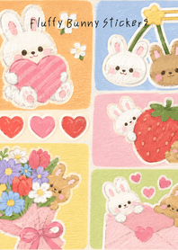 Fluffy Bunny Stickers