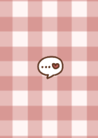 Simple red check and cute illustration