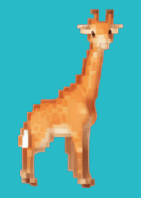 长颈鹿像素艺术主题绿色06